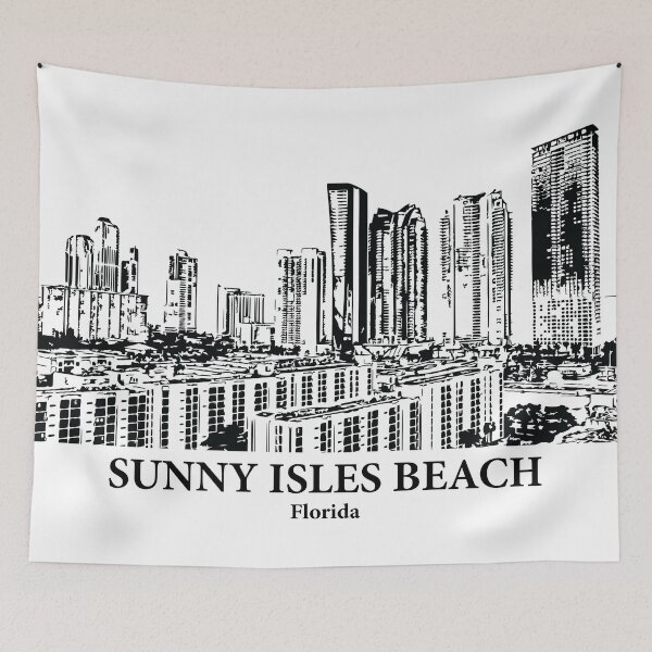 Item preview, Sunny Isles Beach FL - Ink Cityscape Illustration designed and sold by Lakeric.