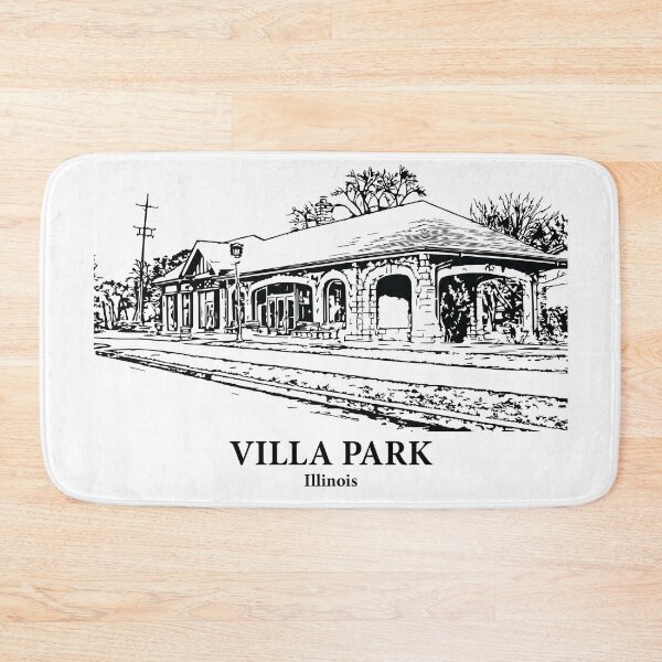 Item preview, Villa Park IL - Ink Cityscape Illustration designed and sold by Lakeric Cityscapes.