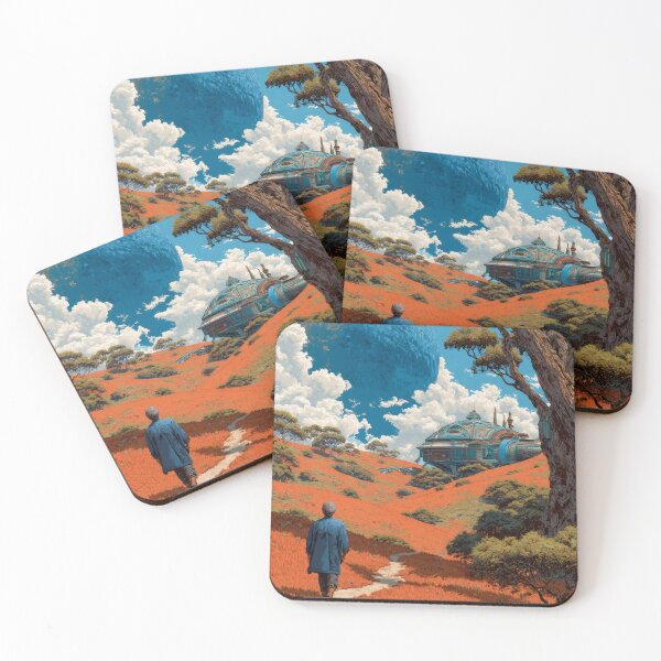 Item preview, Ethereal Wanderer | Retro Sci-Fi Alien Planet Landscape Art designed and sold by MetroEnvision.