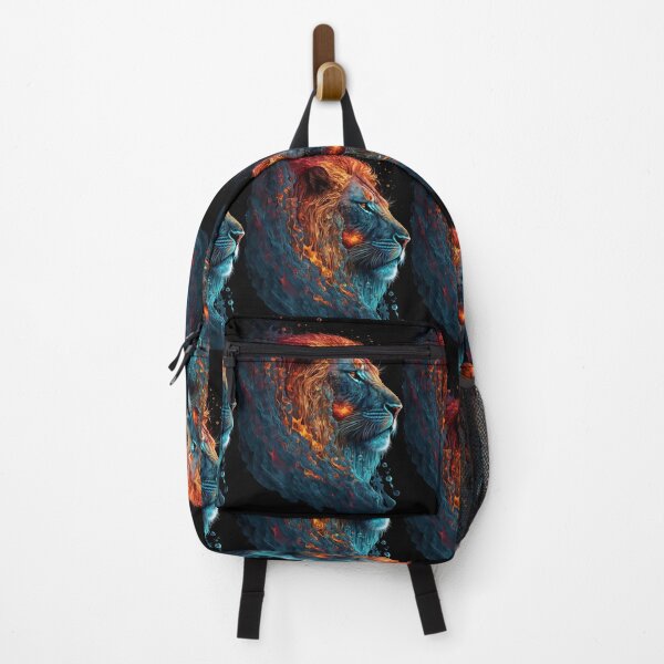 Item preview, Elemental Lion of Fire and Water - Fantastic Design of Vibrant Contrasts designed and sold by Hipatye26.
