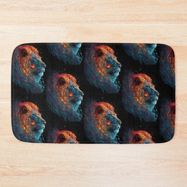 Item preview, Elemental Lion of Fire and Water - Fantastic Design of Vibrant Contrasts designed and sold by Hipatye26.