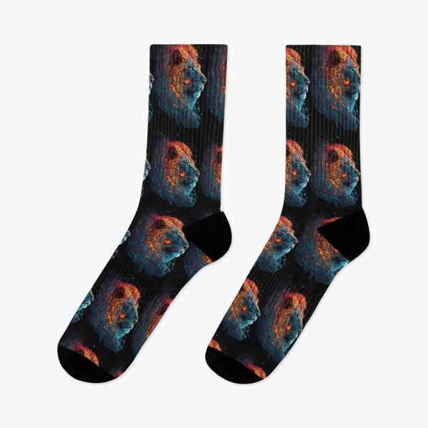 Item preview, Elemental Lion of Fire and Water - Fantastic Design of Vibrant Contrasts designed and sold by Hipatye26.