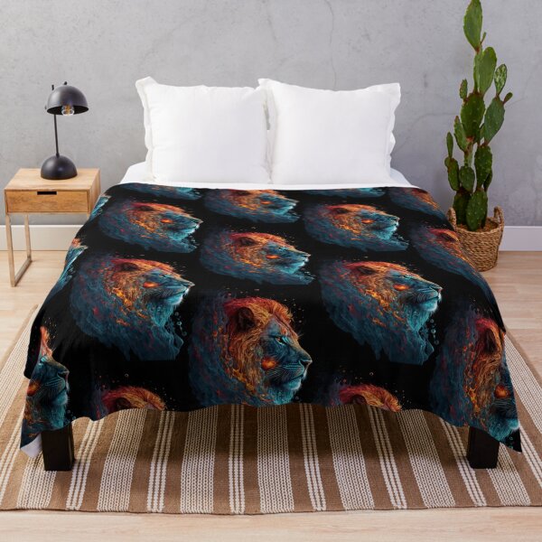 Item preview, Elemental Lion of Fire and Water - Fantastic Design of Vibrant Contrasts designed and sold by Hipatye26.