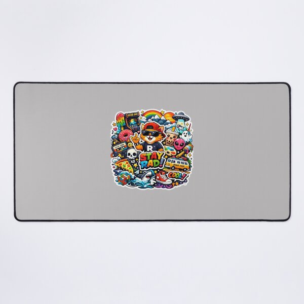Item preview, Stay Rad Rockstar Cat – Colorful Pop Culture Collage Sticker ??? designed and sold by RoselleStudio21.