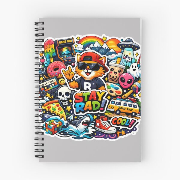 Item preview, Stay Rad Rockstar Cat – Colorful Pop Culture Collage Sticker ??? designed and sold by RoselleStudio21.