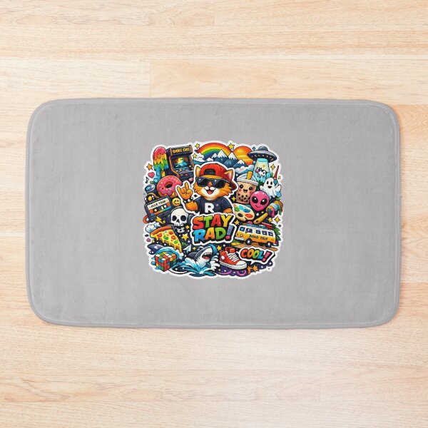 Item preview, Stay Rad Rockstar Cat – Colorful Pop Culture Collage Sticker ??? designed and sold by RoselleStudio21.