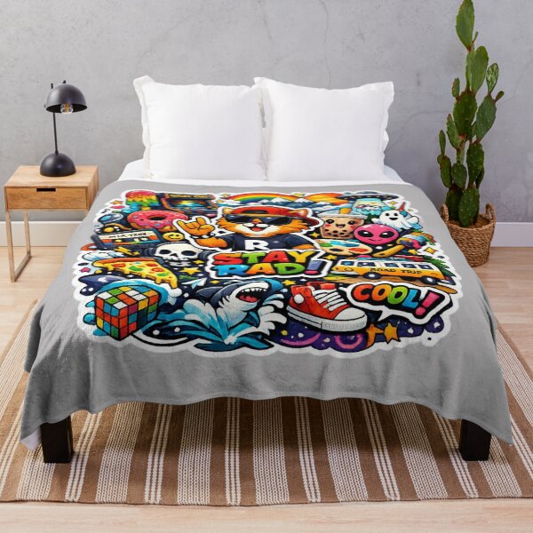Item preview, Stay Rad Rockstar Cat – Colorful Pop Culture Collage Sticker ??? designed and sold by RoselleStudio21.