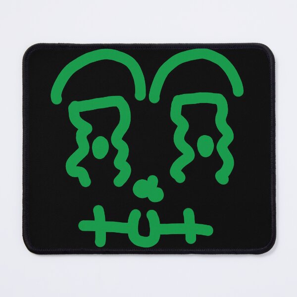 Item preview, Green Glitch Monster – Stitched Doodle Face designed and sold by felipemaldonadoart.