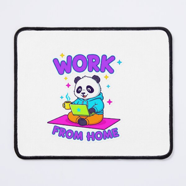 Item preview, Cute Work From Home Panda Sticker – Kawaii Remote Work Laptop Coffee Decal designed and sold by snaperos.