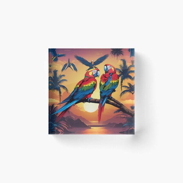 Item preview, Scarlet Macaws at Tropical Sunset designed and sold by CASASIS_MERCH.