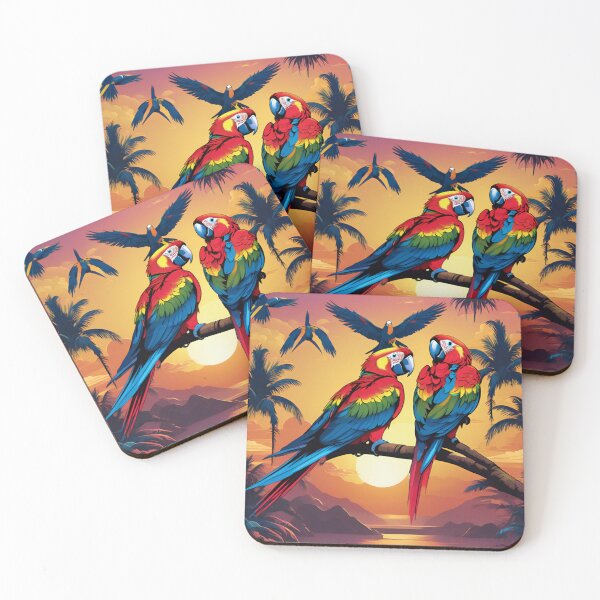 Item preview, Scarlet Macaws at Tropical Sunset designed and sold by CASASIS_MERCH.