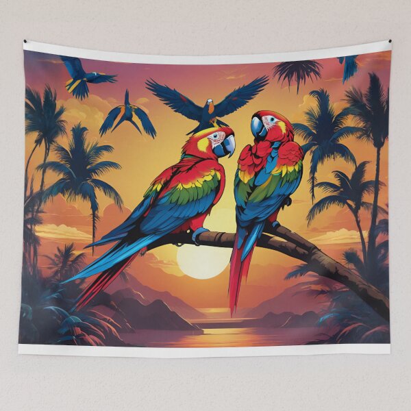 Item preview, Scarlet Macaws at Tropical Sunset designed and sold by CASASIS_MERCH.