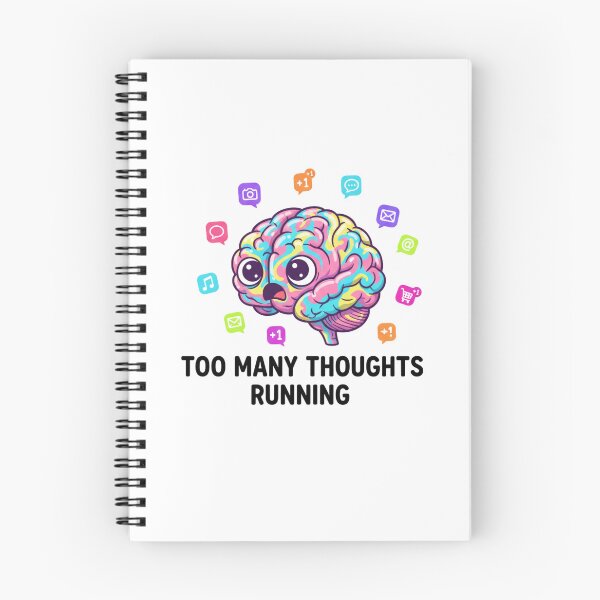 Item preview, "Too Many Thoughts Running"||Chaotic  Brain Overload Aesthetic Shirt designed and sold by TeerificThreads.