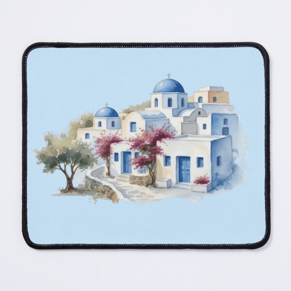 Item preview, Santorini Watercolor Blue Dome designed and sold by Ameliatra Design.