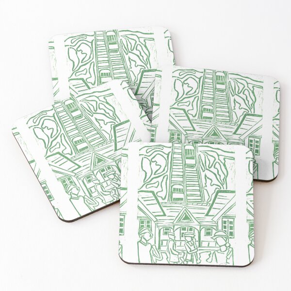 Item preview, Folkestone Lees Lifts art deco lino print (Pale Green) designed and sold by Life's eye Art and photography.