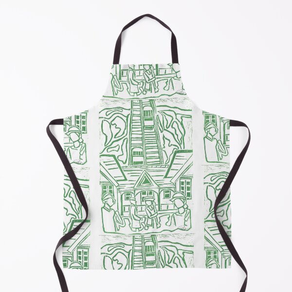 Item preview, Folkestone Lees Lifts art deco lino print (Pale Green) designed and sold by Life's eye Art and photography.
