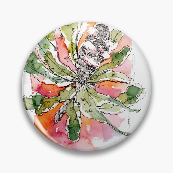 Item preview, Australian Native Banksia Watercolor Line and Wash designed and sold by Little Garden Watercolors.