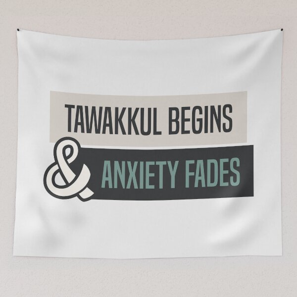 Item preview, Tawakkul Begins and Anxiety Fades Minimalist Islamic Quote Art designed and sold by Miniature Store.