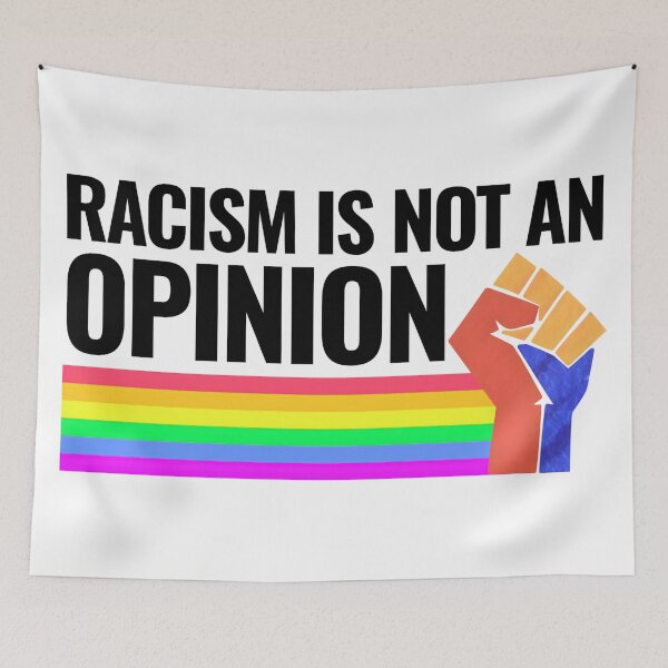 Item preview, Racism Is Not An Opinion – Anti-Racism Quote | Social Justice Tee & Wall Art designed and sold by Teetreasure2.