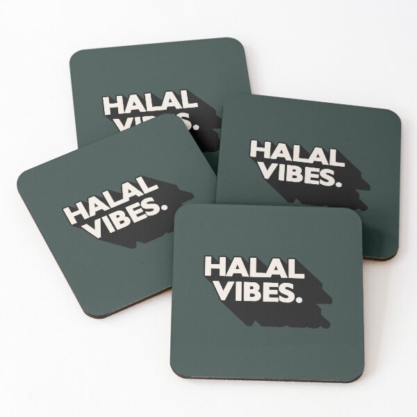 Item preview, Halal Vibes Bold 3D Shadow Typography Islamic Streetwear Art designed and sold by Miniature Store.