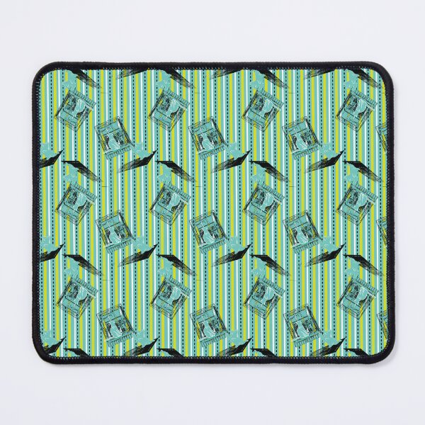 Item preview, Cat & Dog 2 with Farm Window on Aqua & Green Stripe designed and sold by Digitalmyth's Designs.