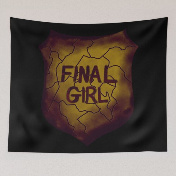 Item preview, Final Girl Cracked Shield Horror Genre designed and sold by bookstackdream.