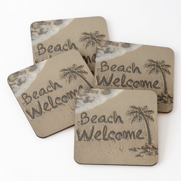 Item preview, Beach Welcome Handwritten Text With Palm Tree designed and sold by chase-thewave.