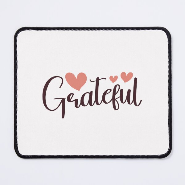 Item preview, Grateful Elegant Script Typography with Peach Hearts Art designed and sold by Miniature Store.