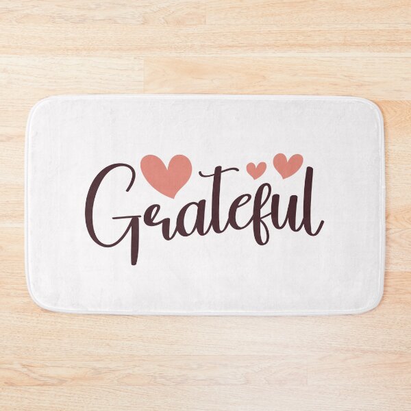 Item preview, Grateful Elegant Script Typography with Peach Hearts Art designed and sold by Miniature Store.