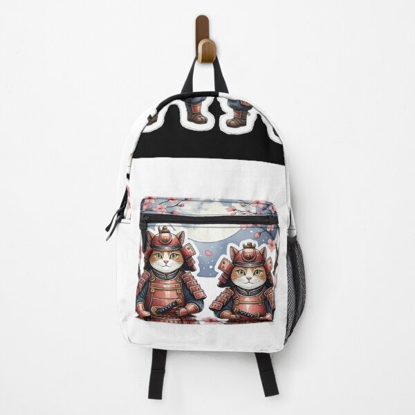 Item preview, Two Samurai Cats under the Midnight Sakura Moon designed and sold by RickyStick.