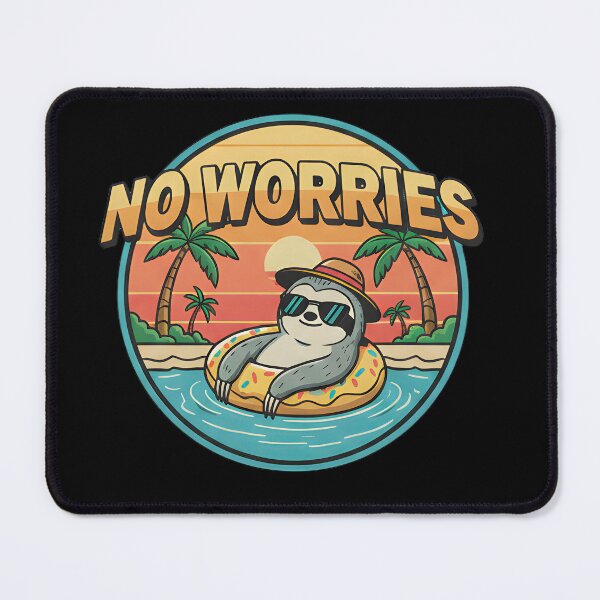 Item preview, No Worries Sloth Summer Vibes – Cute Relaxing Sloth Pool Float Sunset Design designed and sold by MUJU-pixel.