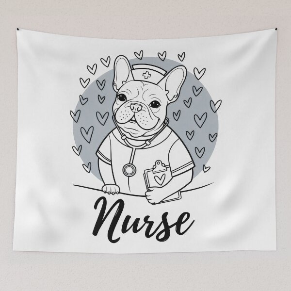 Item preview, Cute French Bulldog Nurse – Healthcare Hero Puppy Design designed and sold by ClinicalHubs.