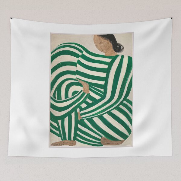 Item preview, Sofia Lind Green Stripes designed and sold by Kimmomaki.