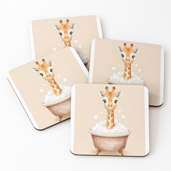 Item preview, Giraffe in Bathtub Nursery Art Watercolor Safari Print designed and sold by shopcanva.