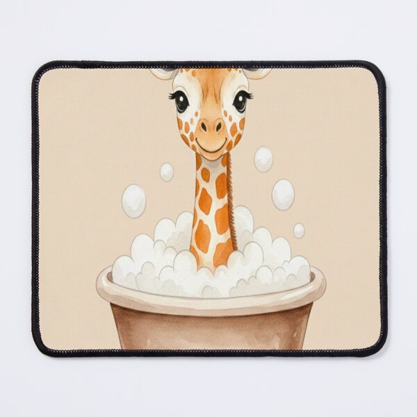 Item preview, Giraffe in Bathtub Nursery Art Watercolor Safari Print designed and sold by shopcanva.