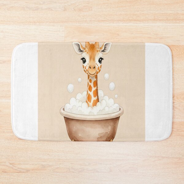 Item preview, Giraffe in Bathtub Nursery Art Watercolor Safari Print designed and sold by shopcanva.