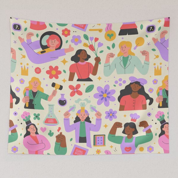 Item preview, Girl Boss Science Pattern – Empowered Women in STEM Celebration   designed and sold by Midnight Veil Designs.