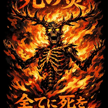 Artwork thumbnail, burning skeleton by Rmuhi
