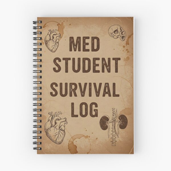 Item preview, Med Student Survival Log – Vintage Anatomy Medical School Design designed and sold by ClinicalHubs.