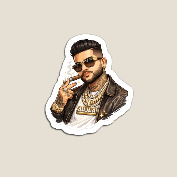 Aperçu de l'œuvre Autocollant de luxe style rappeur punjabi créée et vendue par LSChauhan.