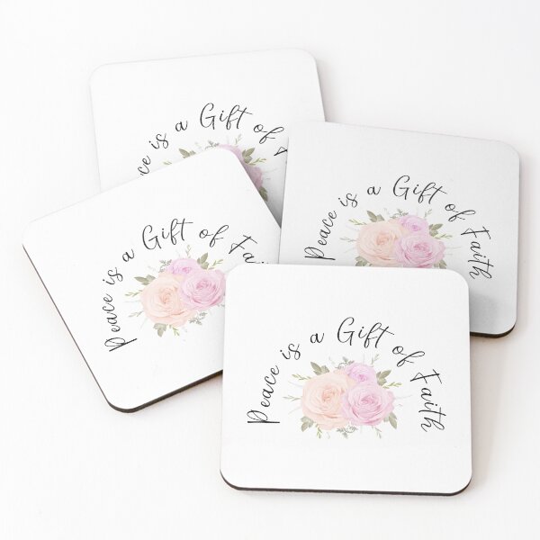 Item preview, Peace is a Gift of Faith Watercolor Floral Quote Art designed and sold by Miniature Store.