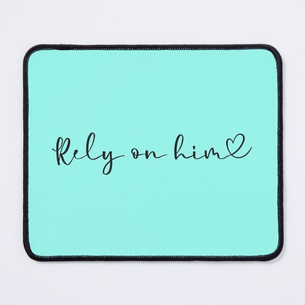 Item preview, Rely on Him Minimalist Cursive Faith Quote Heart Art designed and sold by Miniature Store.