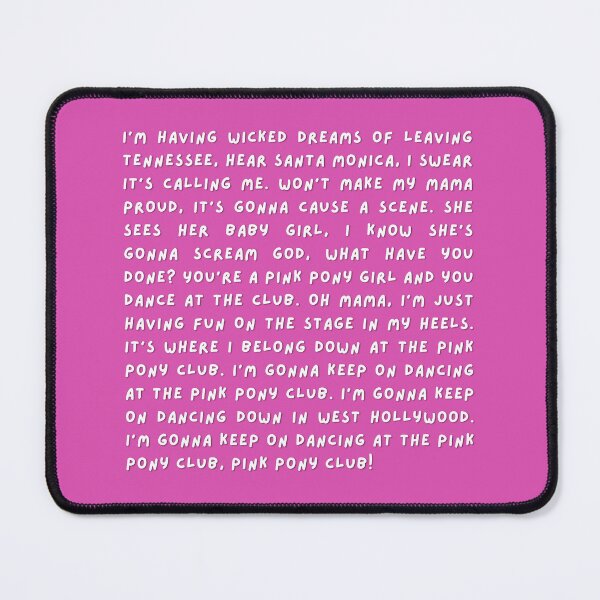 Item preview, Pink Pony Club Lyrics - Chappell Roan designed and sold by whygracie.