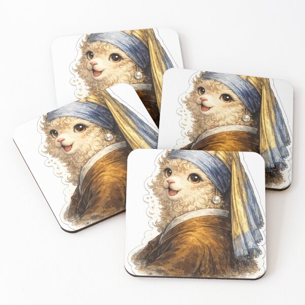 Item preview, Fluffy LLama with Pearl earring Painting designed and sold by Berlin-D-Prs.
