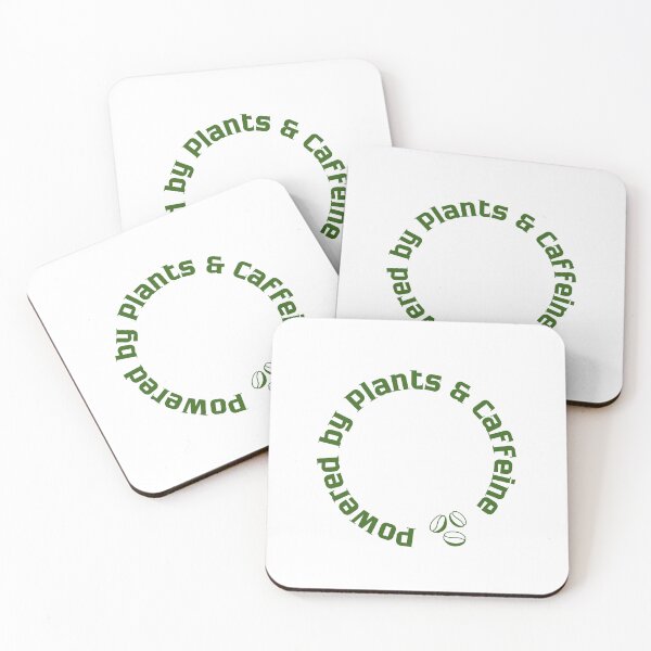 Item preview, Powered By Plants and Caffeine Funny Vegetarian Coffee Lover designed and sold by Blvckplatinum.