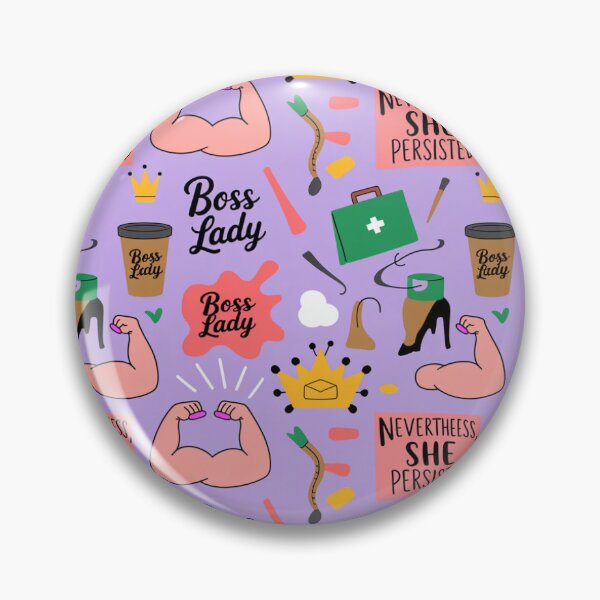 Item preview, Boss Lady Nevertheless She Persisted – Feminist Empowerment Pattern   designed and sold by Midnight Veil Designs.
