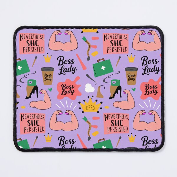 Item preview, Boss Lady Nevertheless She Persisted – Feminist Empowerment Pattern designed and sold by Midnight Veil Designs.