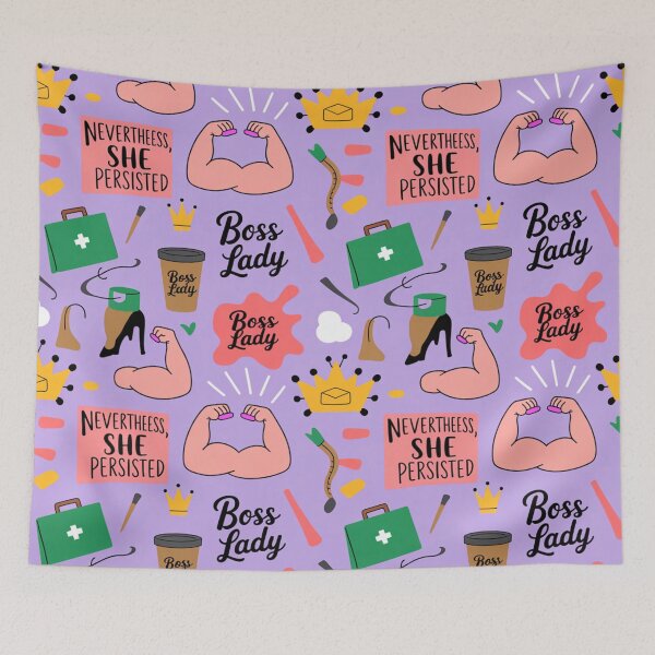 Item preview, Boss Lady Nevertheless She Persisted – Feminist Empowerment Pattern   designed and sold by Midnight Veil Designs.