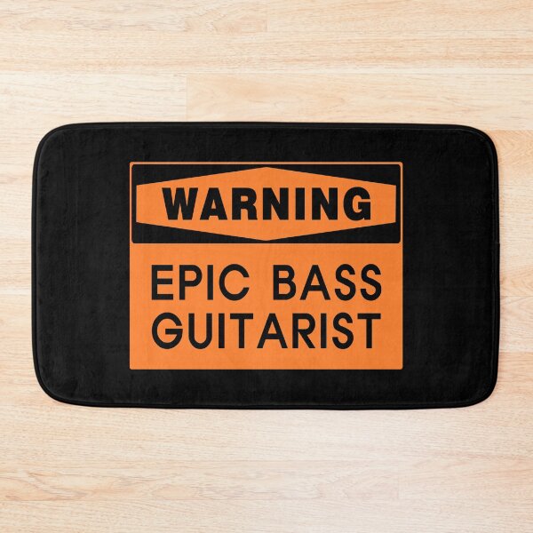 Item preview, WARNING SIGN: EPIC BASS GUITARIST, NOVELTY SIGN, ORANGE designed and sold by AASparksDesigns.