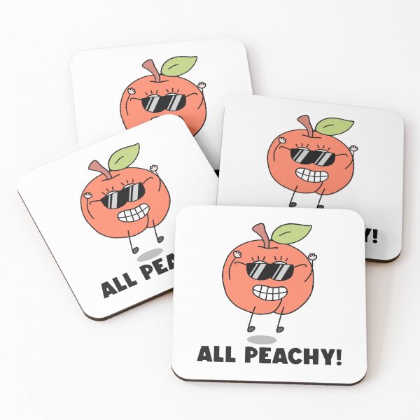 Item preview, All Peachy Happy Peach Cartoon designed and sold by pinkerverse.